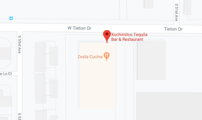 Image of Google Maps location for Xochimilco Tequila Bar